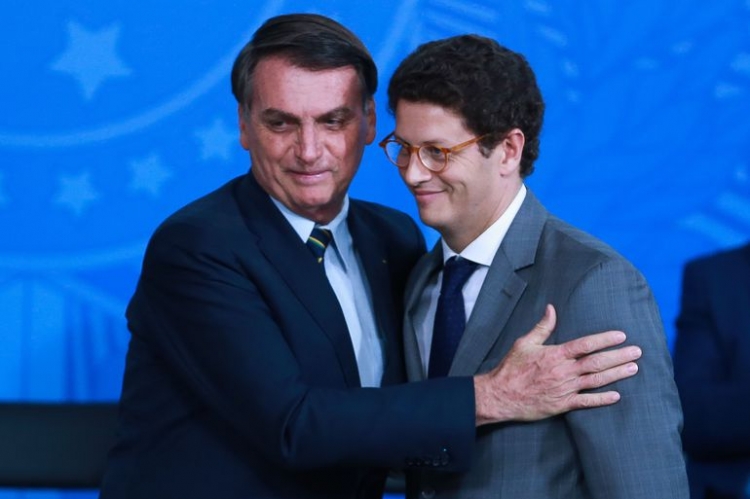 Bolsonaro com o ministro do Meio Ambiente, Ricardo Salles