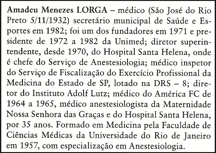 Perfil de Amadeu Lorga no Dicionário Rio-pretense, de Lelé Arantes